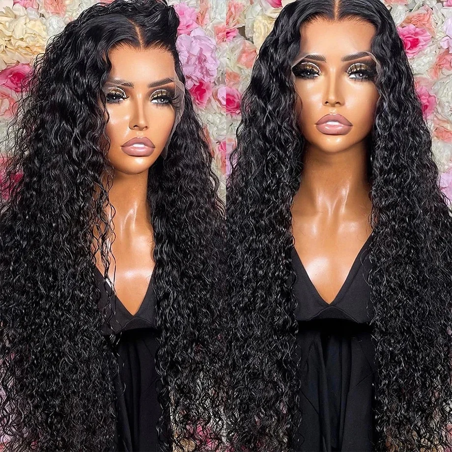 Wholesale glueless cuticle aligned lace frontal wigs 100% human hair pre plucked water wave wig human hair 360 lace wig