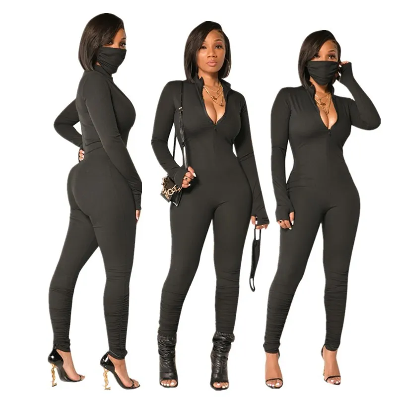 2022 new arrival spring High quality women long sleeve combinaison femme jumper suit elegant jumpsuits romper one piece jumpsuit