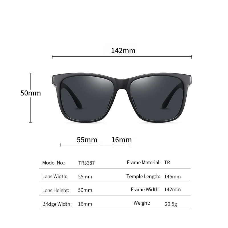 Classical Retro Shade Design Sunglasses Mens Polarized Fashionable Rectangle Frames Sun Glasses