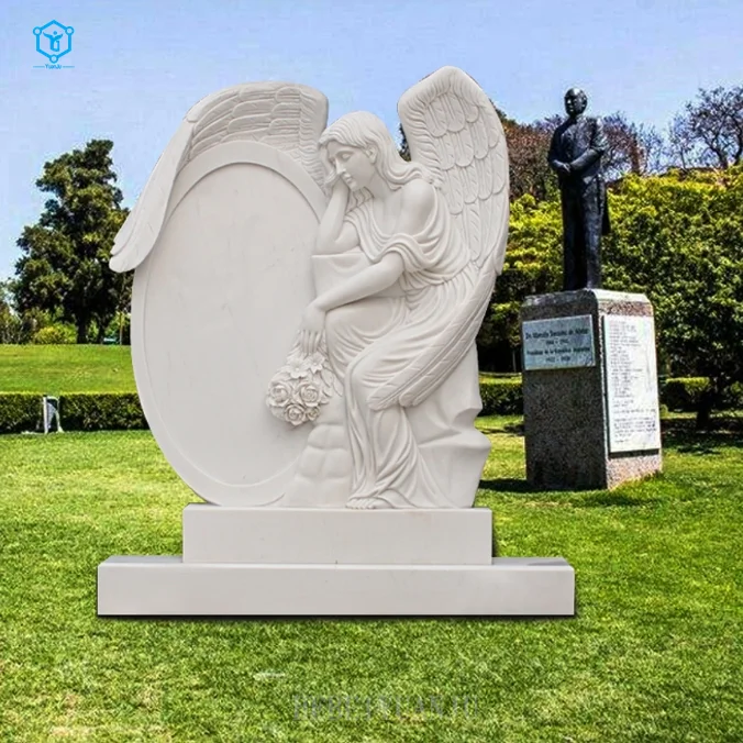 Outdoor decoration Hand carved life size statue of Jesus Manor Beautiful white marble fairy garden statue Angel sculpture