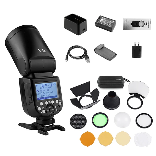 
Professional Godox V1TTL Li-ion Round Head Camera Flash Light Speedlite for Studio Camera Accessories 