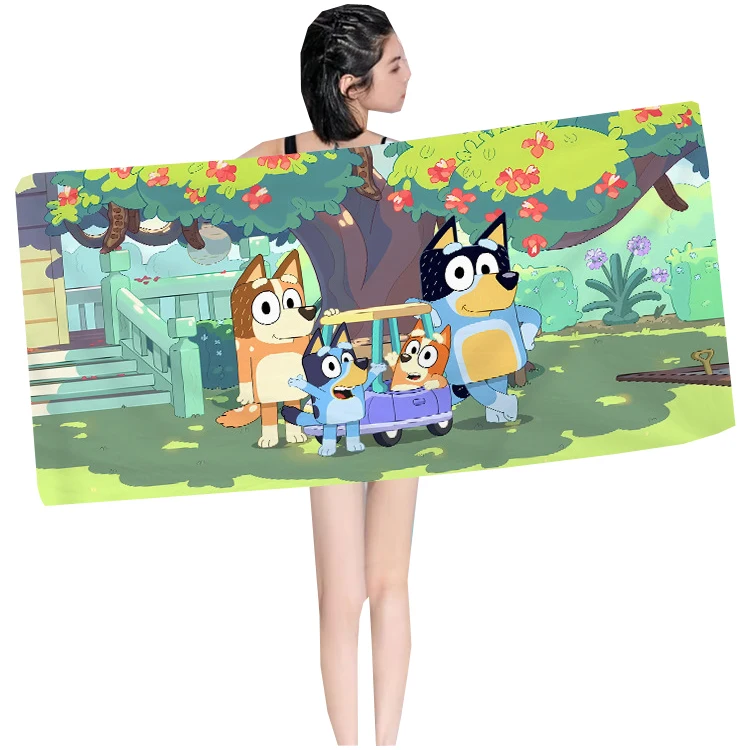 Blueyy children cartoon character microfibre beach towels sport towel kids beach towels wholesale