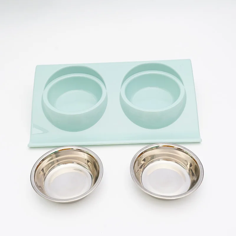 Factory Price Premium Stainless Steel Pet Double Bowls and Feeders With No-Spill Resin Station Stainless Steel Pet Bowl