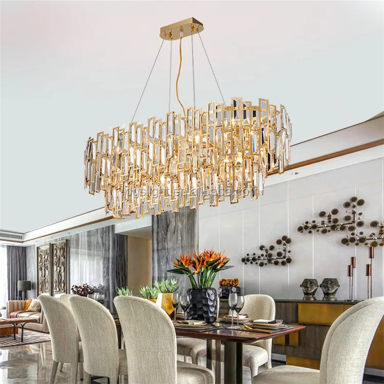 Luxury Crystal Chandeliers Modern Led Hanging Lamps Living Room Hotel Decorative Ceiling Lighting Pendant Chandelier Lights