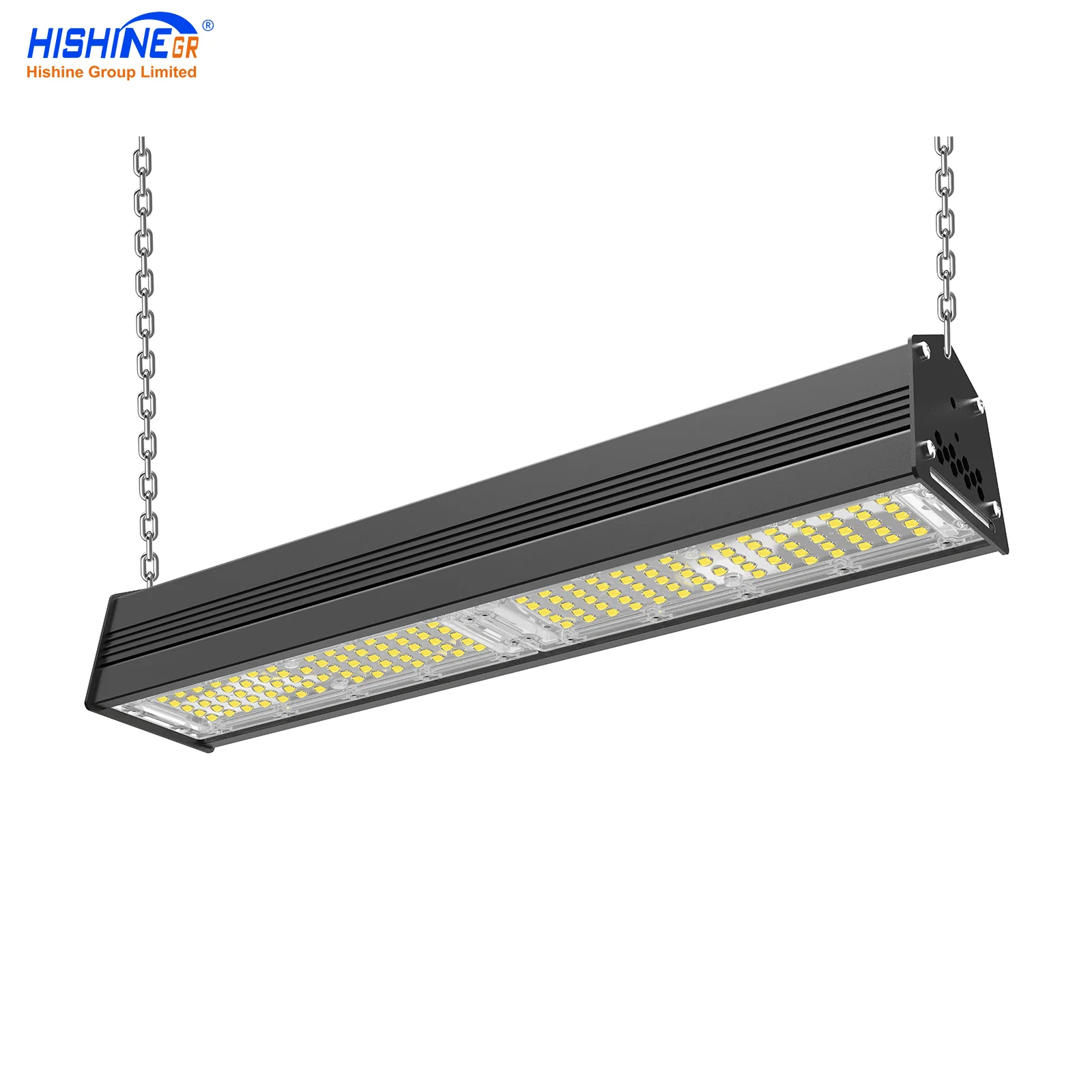 HiShine Industrial Commercial Lighting Linear LED Light Fixture 100W 150W 200W 240W Warehouse Workshop Gym LED Linear High Bay