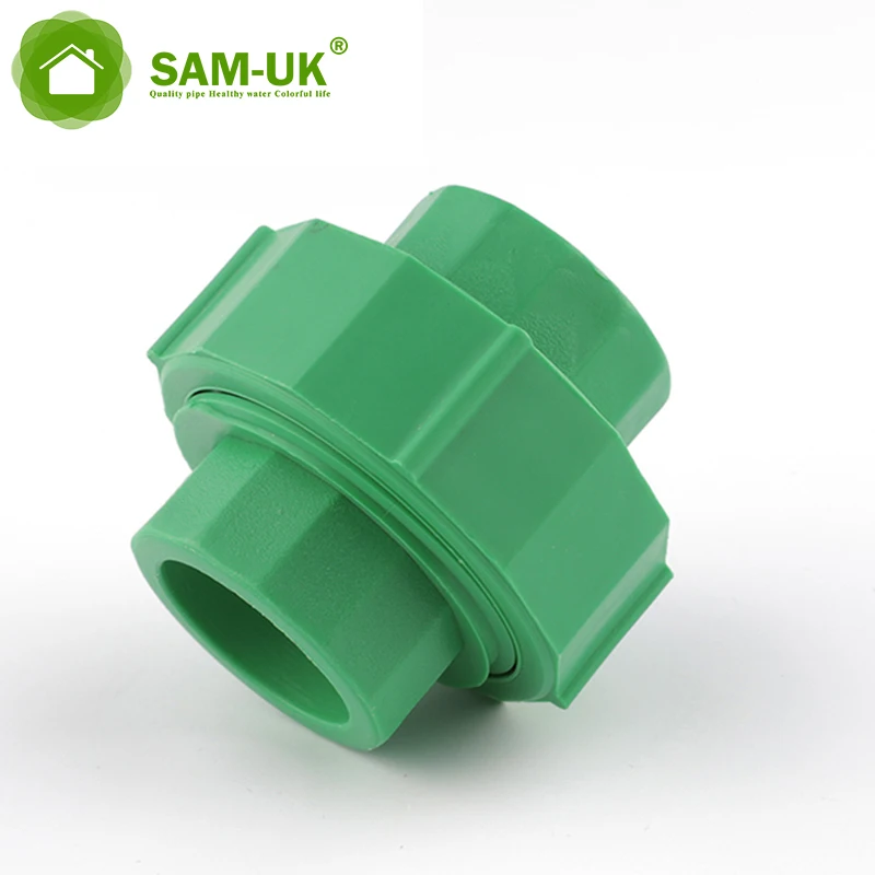 Sam-uk Production of high temperature injection can be customized ppr pipes and fittings green union pipe fitting