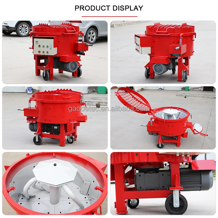 100kg 250kg Mortar Refractory Castable Portable Cement Pan Mixer