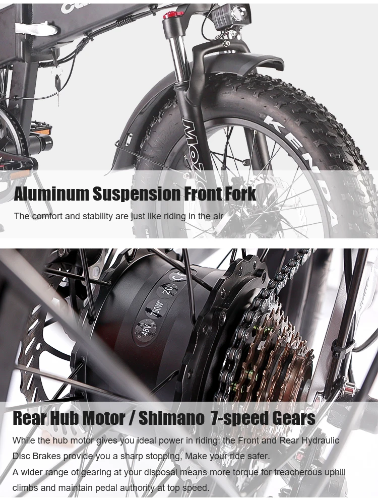EU Warehouse 48V 13Ah 20 Inch Fat Tire Powerful Foldable Ebike New 250W Bafang Adults Portable Folding Electric Bike