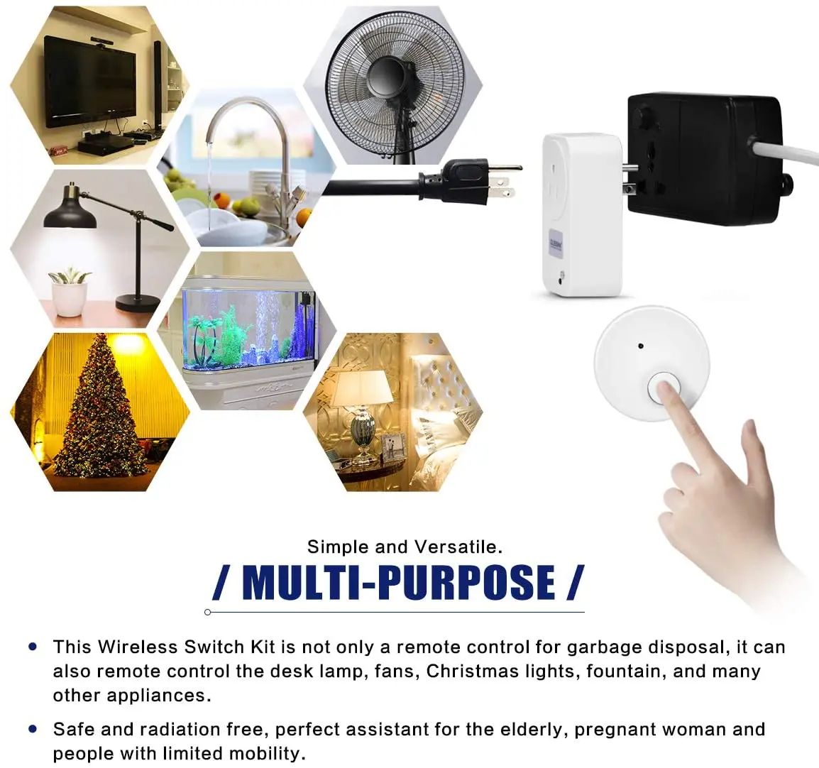 3/4hp 1hp  food waste disposer remote control wifi switch