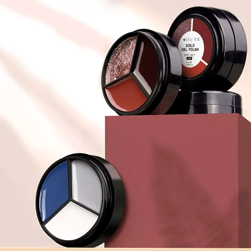 Holiday nails Solid Nail Polish Canned Solid Cream Colloid Set Nail Gel Varnish Supplies Colorful 15g Drawing Paint For Manicure