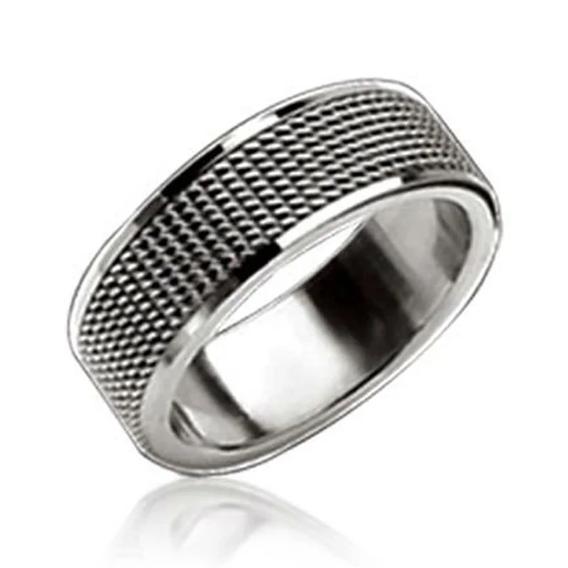 Tactile Shiny Polish Titanium Black Rings For Women And Men
