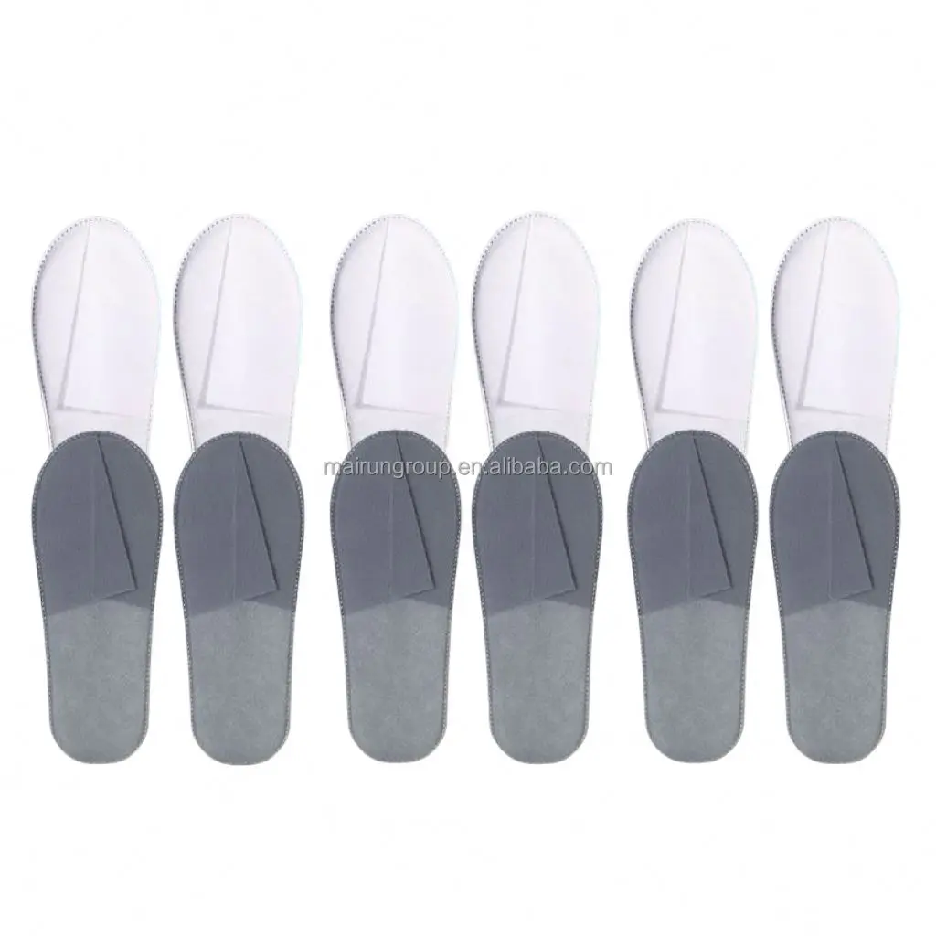 Wholesale Custom Non-Slip Disposable Slippers Waffle Design for Hotel Supplies Home Aviation Use Eva Sole