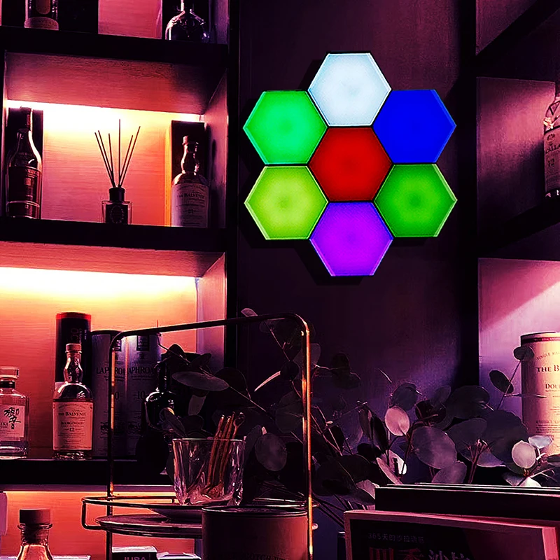 creative Smart Control Multi Color Diy Rgb ic Hexagonal Gaming Led Lights White Led Night Light
