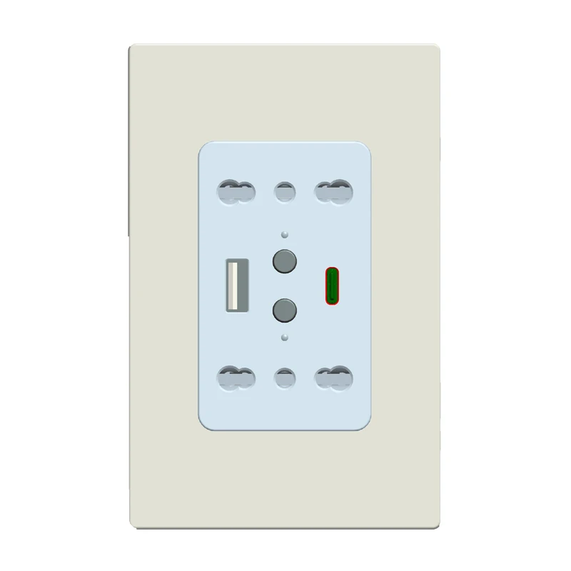Italian wifi socket with 2 USB ports by Tuya Smartlife App remote controlling