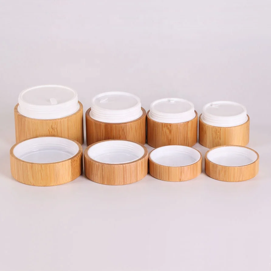 organic wooden container 100 ml empty face cream jar 100 g bamboo cosmetic jar cosmetics packaging