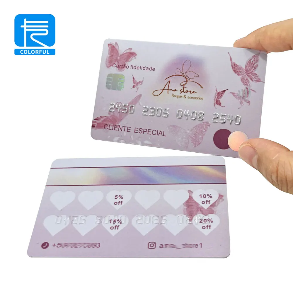 Custom Credit Card Size Business Card with Embossed Number Foil Stamping PVC Business Card