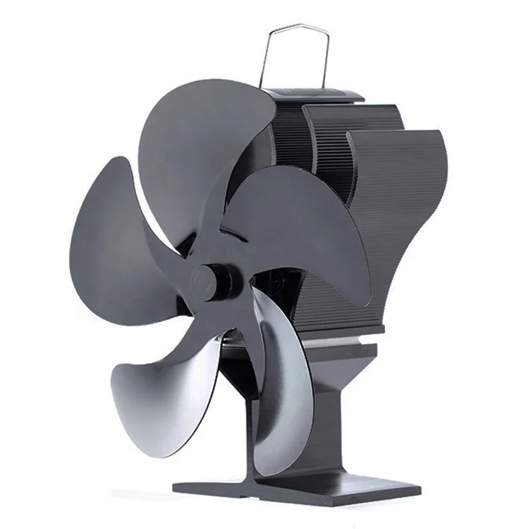 Wood Stove Fan Non Electric Stove Fan Blower Heating Fireplace Fan with Thermometer Suitable for Wood Stove