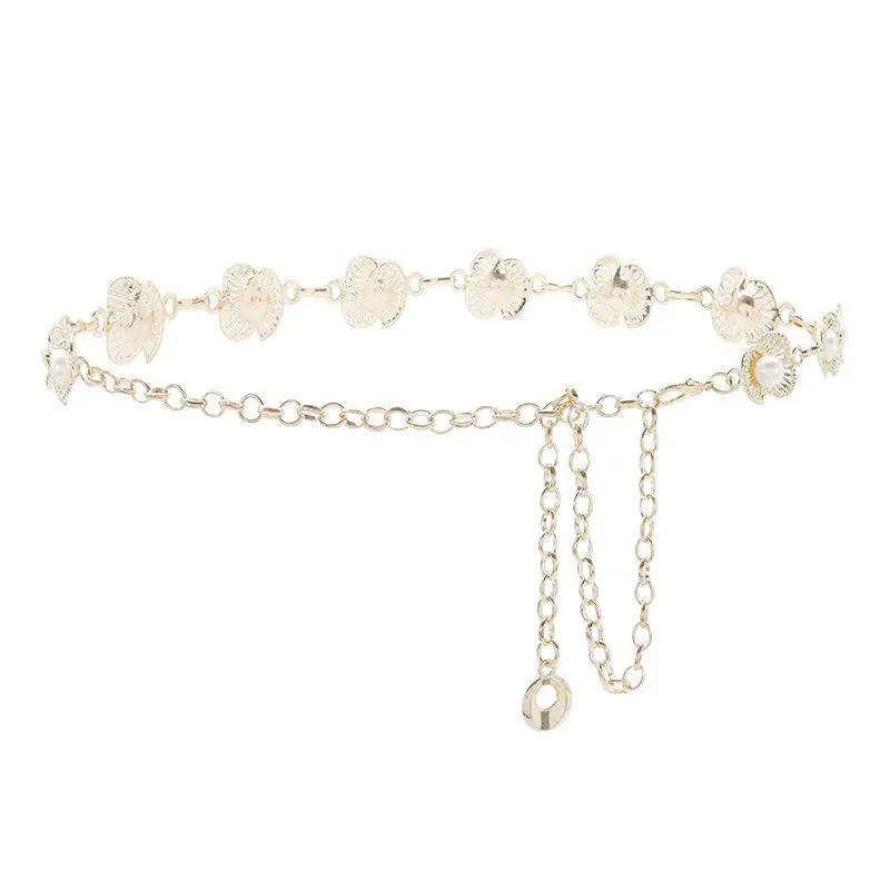 Summer Ladies Single Layer PU String Winding Gold Chain Waist Belt Chain Belts Product Category