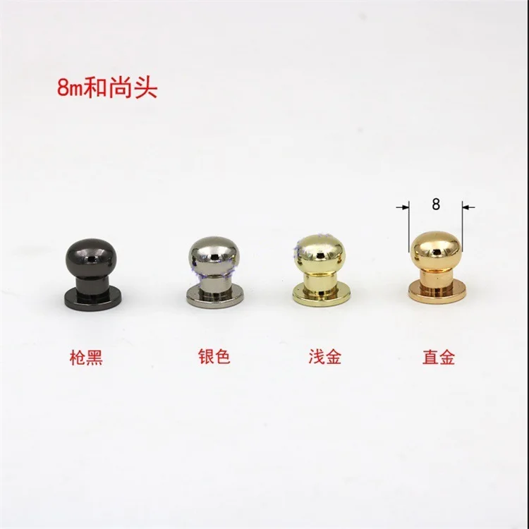 4-12MM Metal Alloy Knob Screw Rivets Studs DIY Craft Leather Belt Bracelet Round Monk Head Studs Spikes Decor Nail Buckle