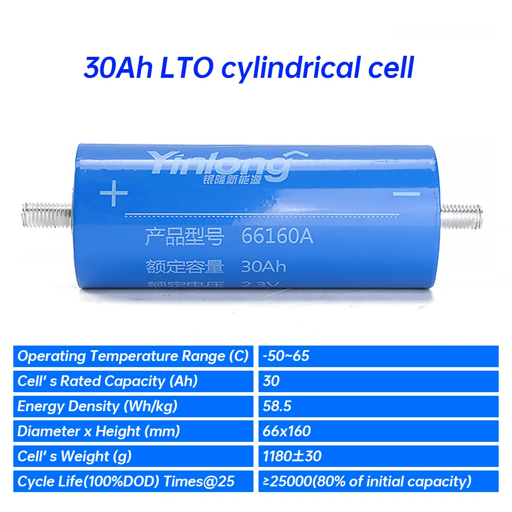Original Yinlong 40Ah 35Ah 30Ah 45Ah 66160 LTO 2.3V Cell Lithium Titanate Battery