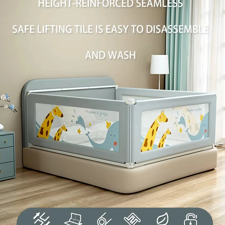 Direct Factory Sale High Quality Foldable Iron Bed Rail Customizable Options Safety Guard for Babies for Kids Metal Fall Season