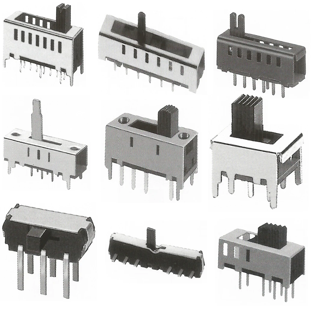 Слайдер 3-позиционный 3-контактный pcb 2-позиционный 1p2t spdt миниатюрная Боковая ручка 250 В переменного тока 6-контактный мини-переключатель