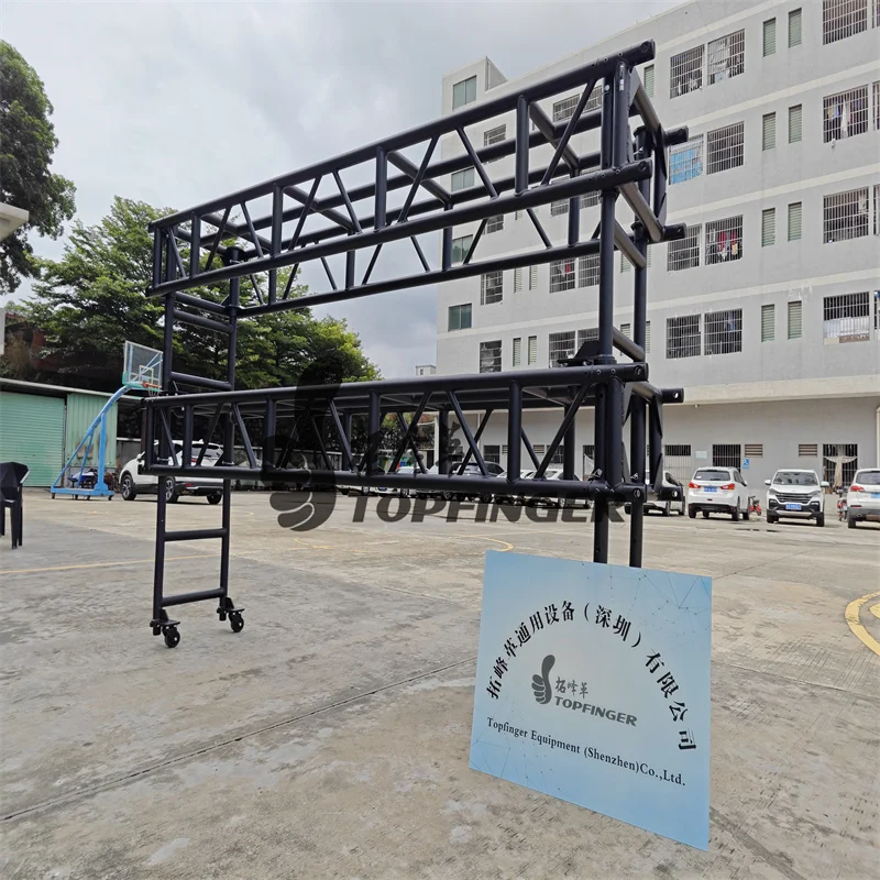 Topfinger 2024 hot sell 5ft 8ft 10ft aluminum pre-rig rectangular truss with removable rolling base system pre rig truss