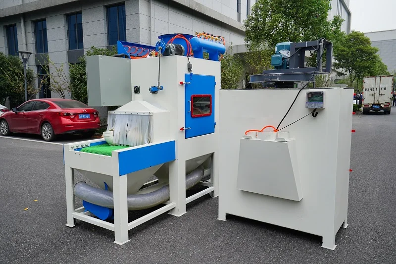 Automatic sandblasting equipment conveyor belt type sandblaster machine