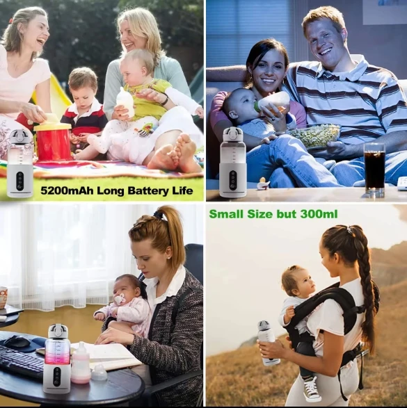 Intelligent Electric Baby Milk Warmer Constant Temperature Bottles with USB Battery Power Source