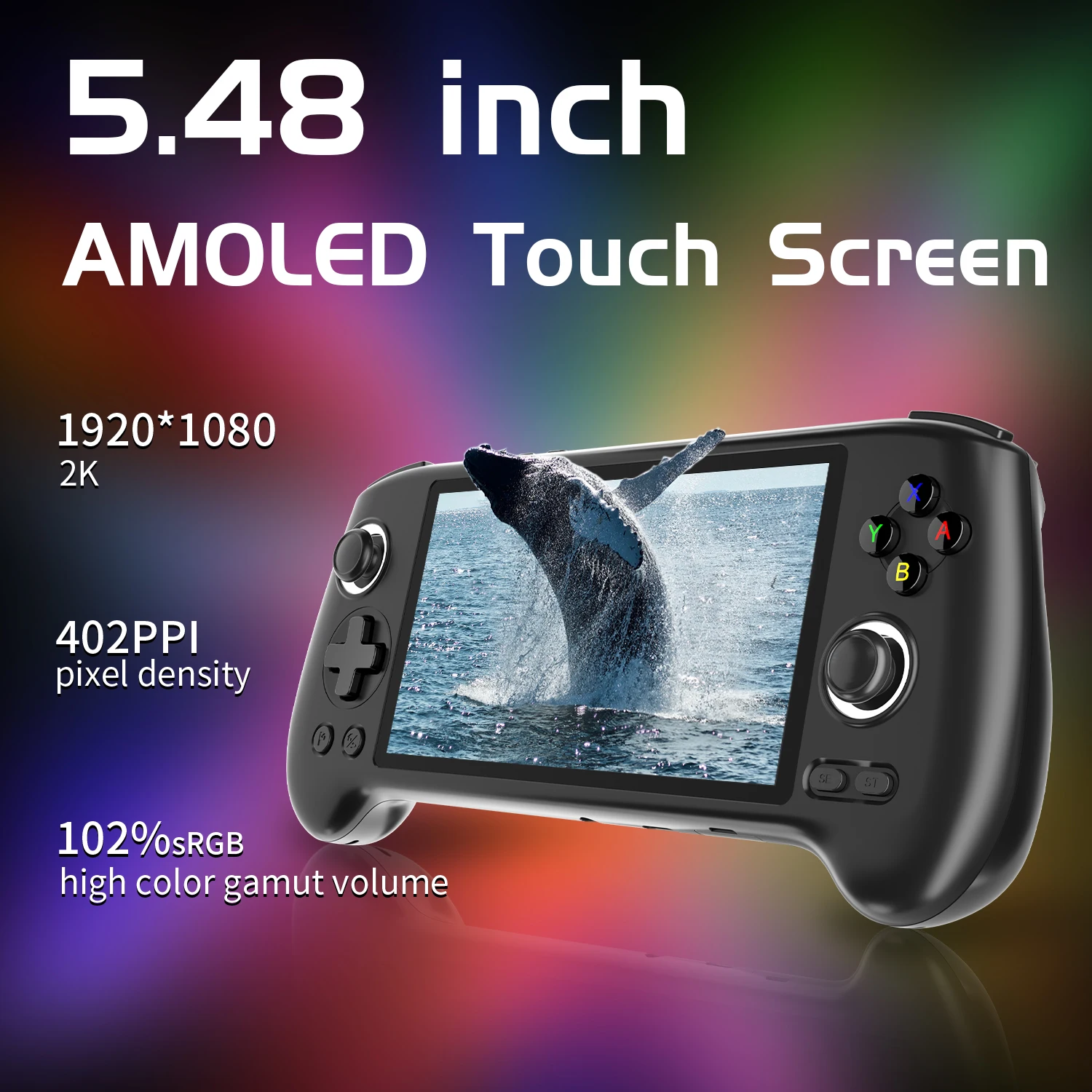 NEW ANBERNIC RG556 Oled open source game player Android 13 System 5.48 inch Six-Axis Gyroscope Sensor Handheld Game Console.