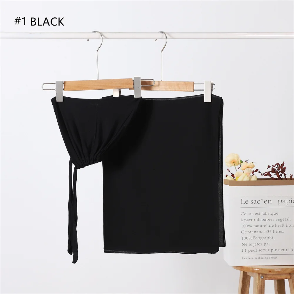 Мусульманский шифоновый хиджаб и хлопковый комплект из Джерси мусульманский шарф шарфа QK166