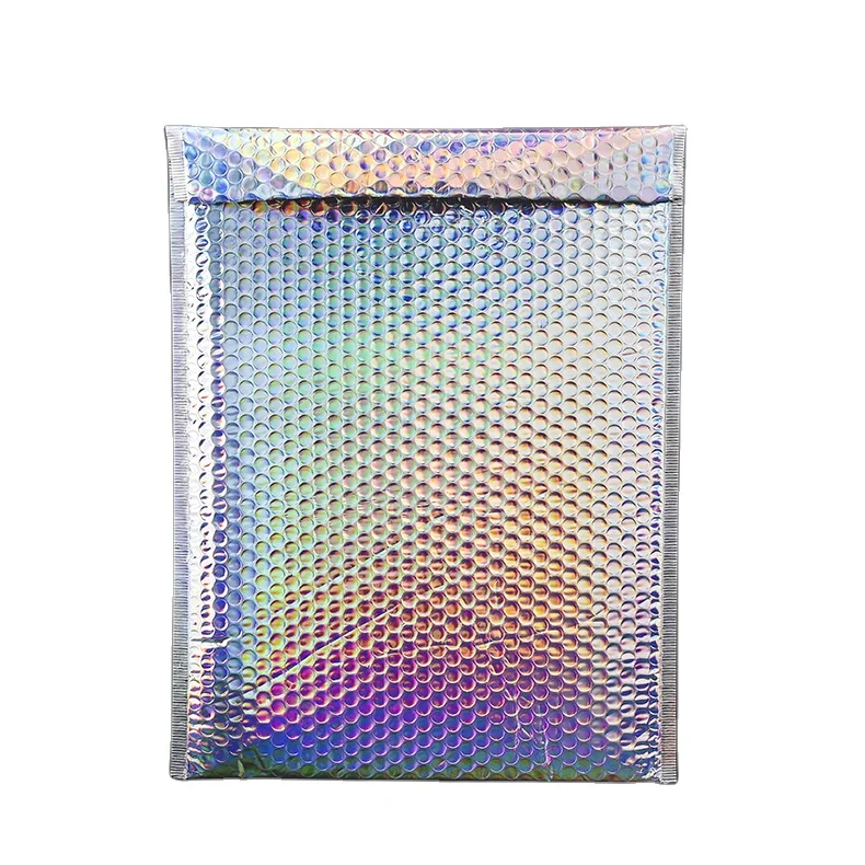 Custom Thick Waterproof Holographic Metallic Bubble Poly Opaque Mailer Envelope for Cosmetics for Couriers Express Industries