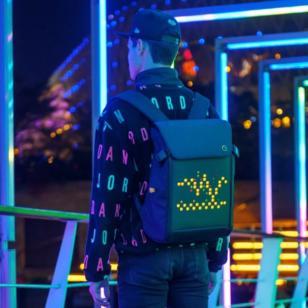 Divoom Backpack M with Customizable LED Screen by APP Control Waterproof for Biking Hiking Outside Activity Big Storage