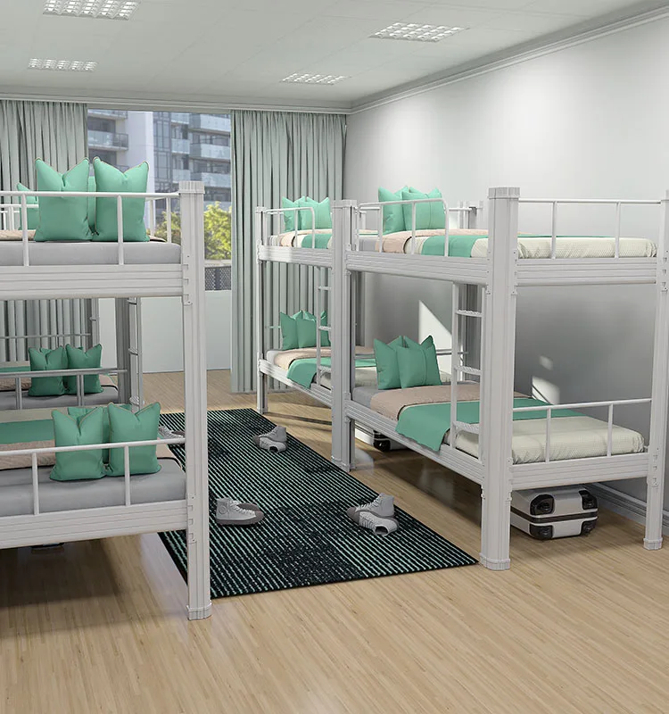 Bunk double bed adult metal bed frame double metal hotel beds literas estilo tubo de acero camaliteras metalicas baratas