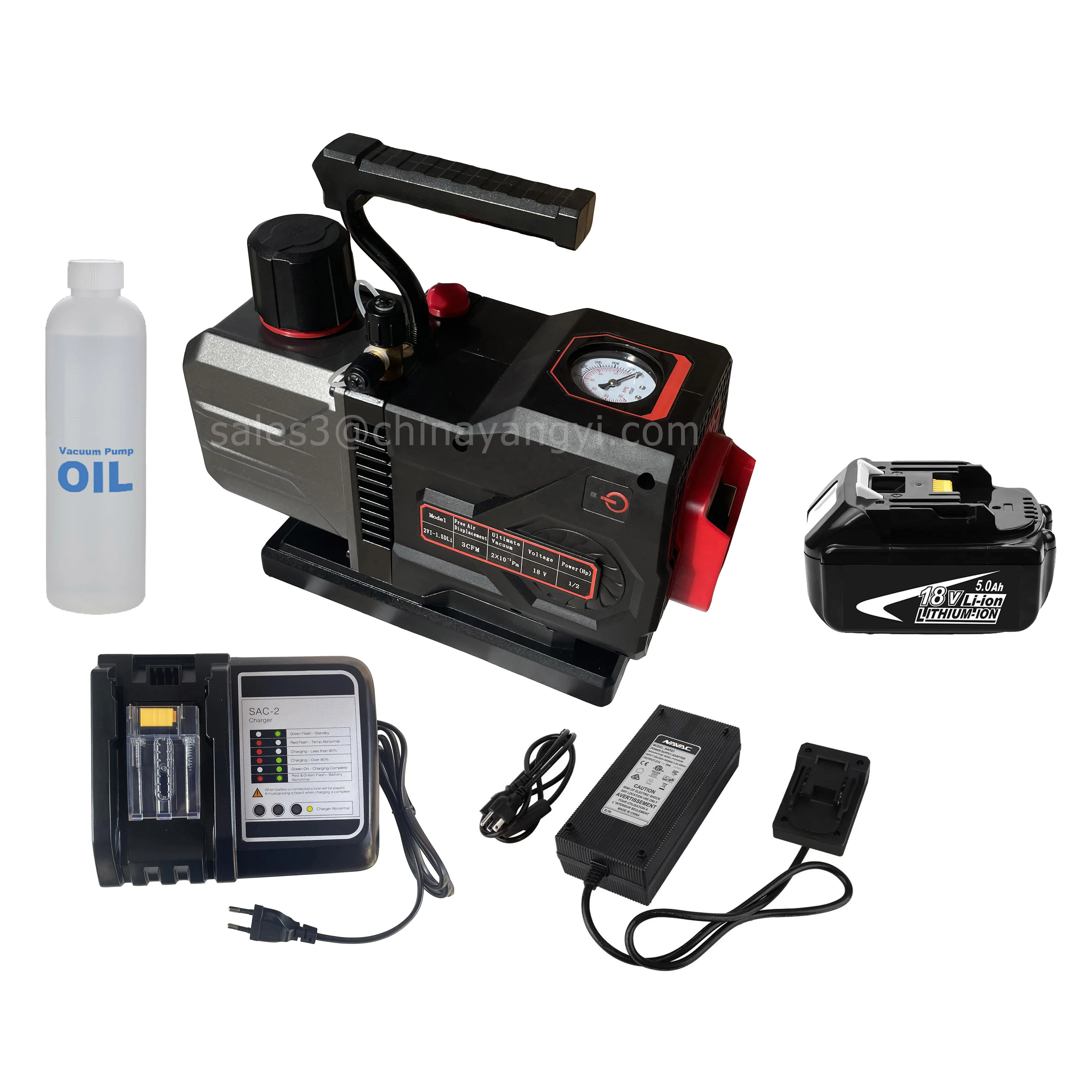 DC Brushless 18V Lithium Battery Cordless Vacuum Pump R32 Sparkless Motor for air condition Refrigerant Vacuum Pump