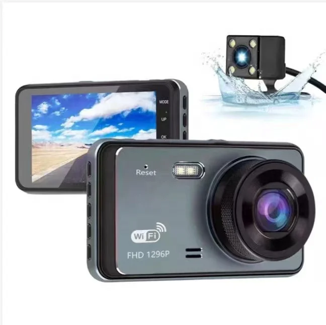 New 1296p Wide Angle  4-inch touch screen WiFi IPS screen 1296P 170 Degree Wide Angle dual lens dashcam