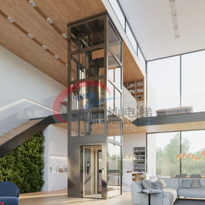 Traction Drive electric  Custom Design Villa House Lift Passenger Lift Home residential elevator 2-6 people