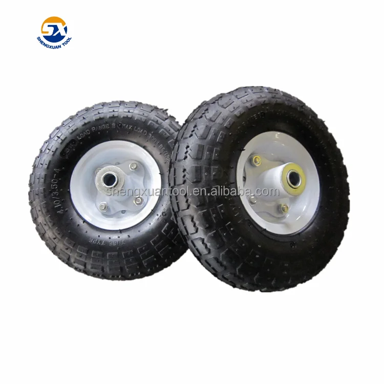 Small rubber wheel 3.50-4 steel rim wheelbarrow wheels