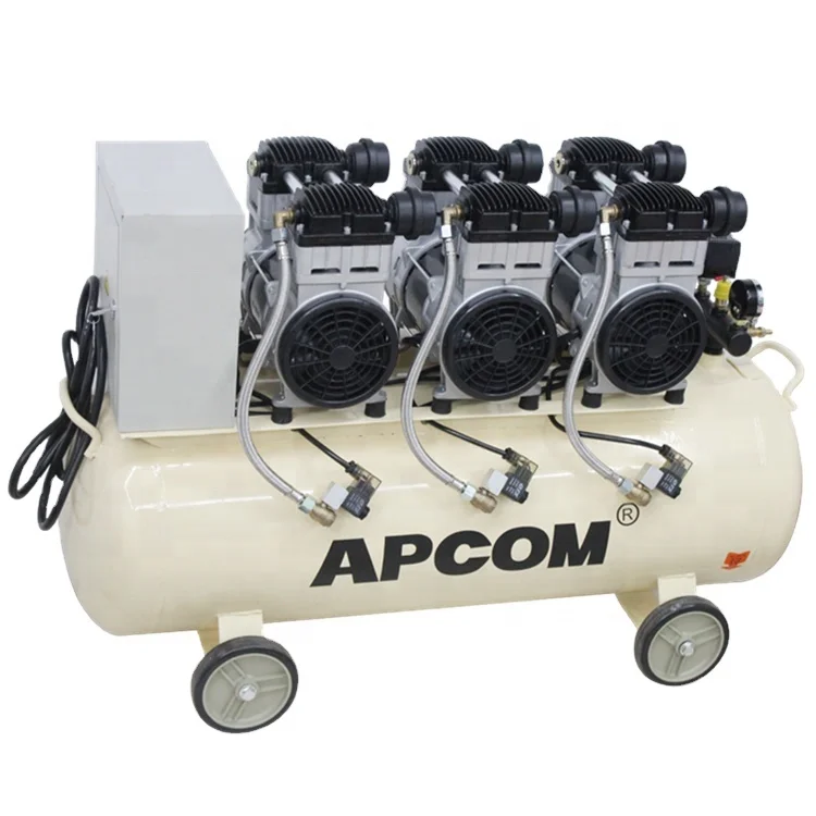 Нефтяной компрессор APCOM EX1500 * 3-120 кВт, стоматологический бесшумный воздушный компрессор без масла с резервуаром 120L