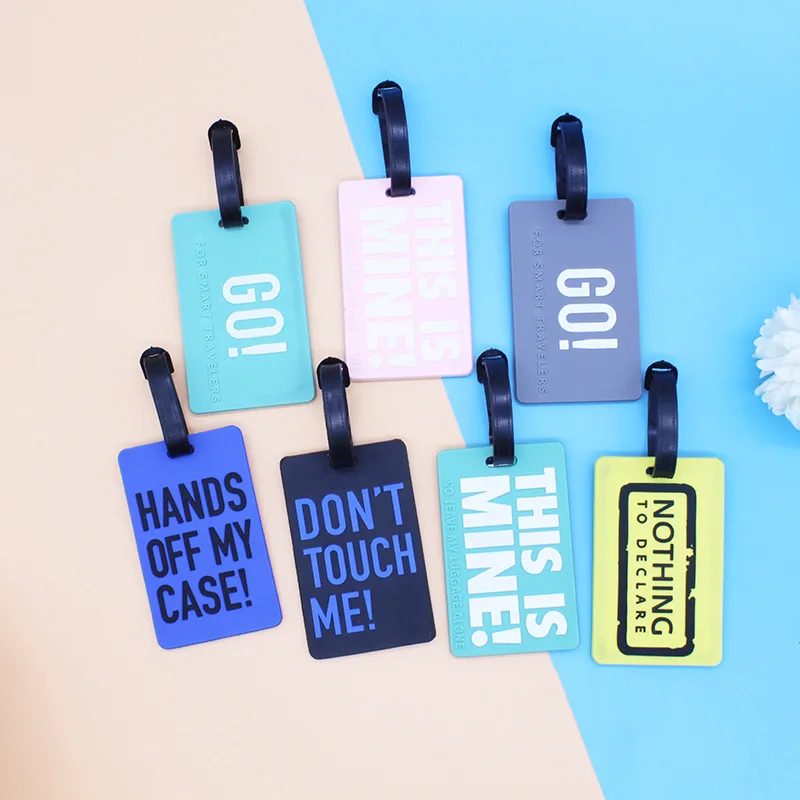 Customized 3D Logo Suitcase Luggage Tag Soft Waterproof Creative Printed Pvc Luggage Tag