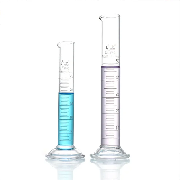 Manufacturer direct lab glassware measuring cylinder with glass  base