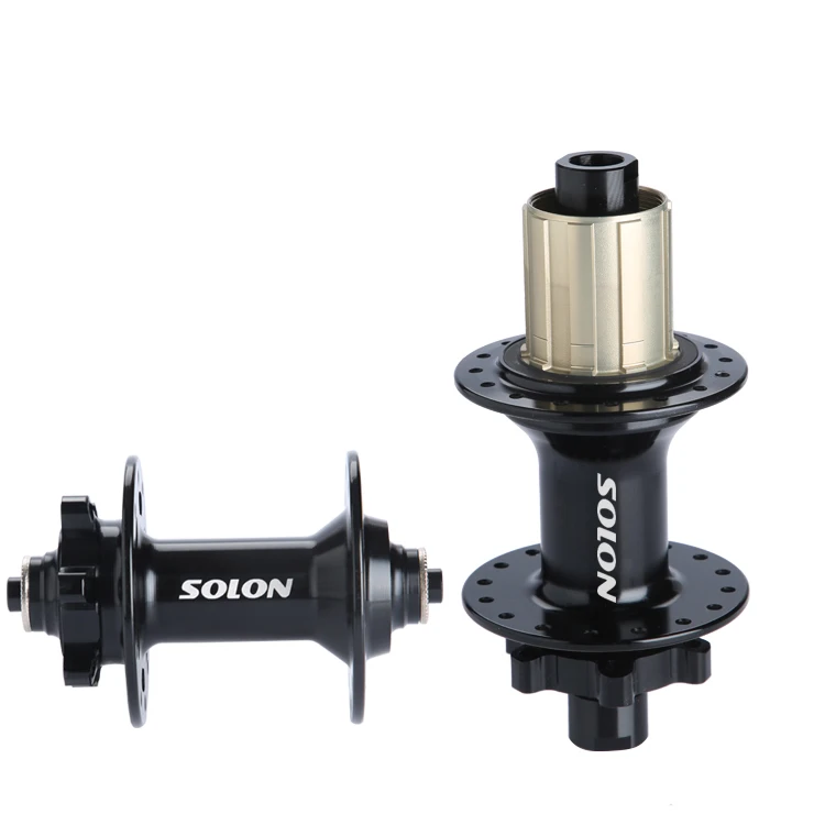 Black Front Aluminum Alloy Bicycle Quick Release Through Axle F: 2 Bearings R: 4 Bearings Road Bike Hubs Disc Brake DH-536(F+R)