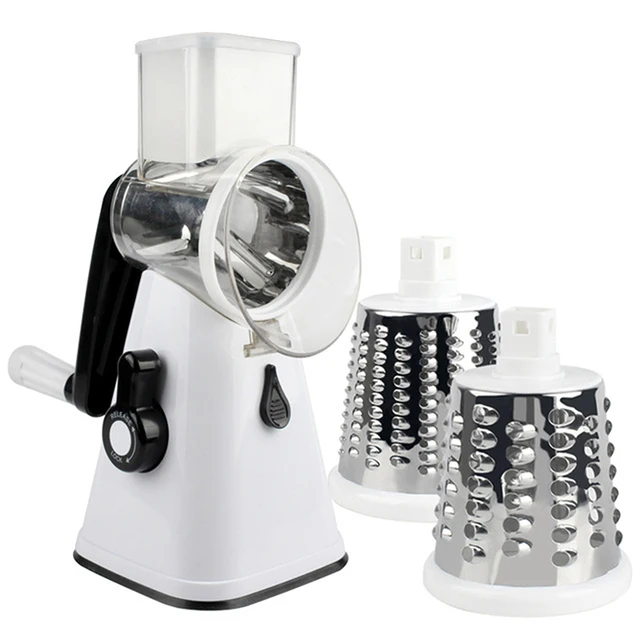 3 in 1 Vegetable Slicer Swift Rotary Drum Grater Nut Shredder Veggie Cutter Peeler Cheese Chopper