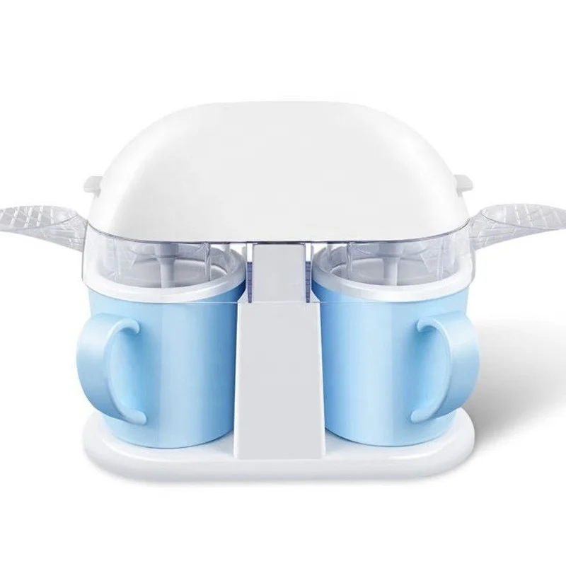 Double Barrel Design 1L Homemade Diy Automatic Ice Cream Maker Machines