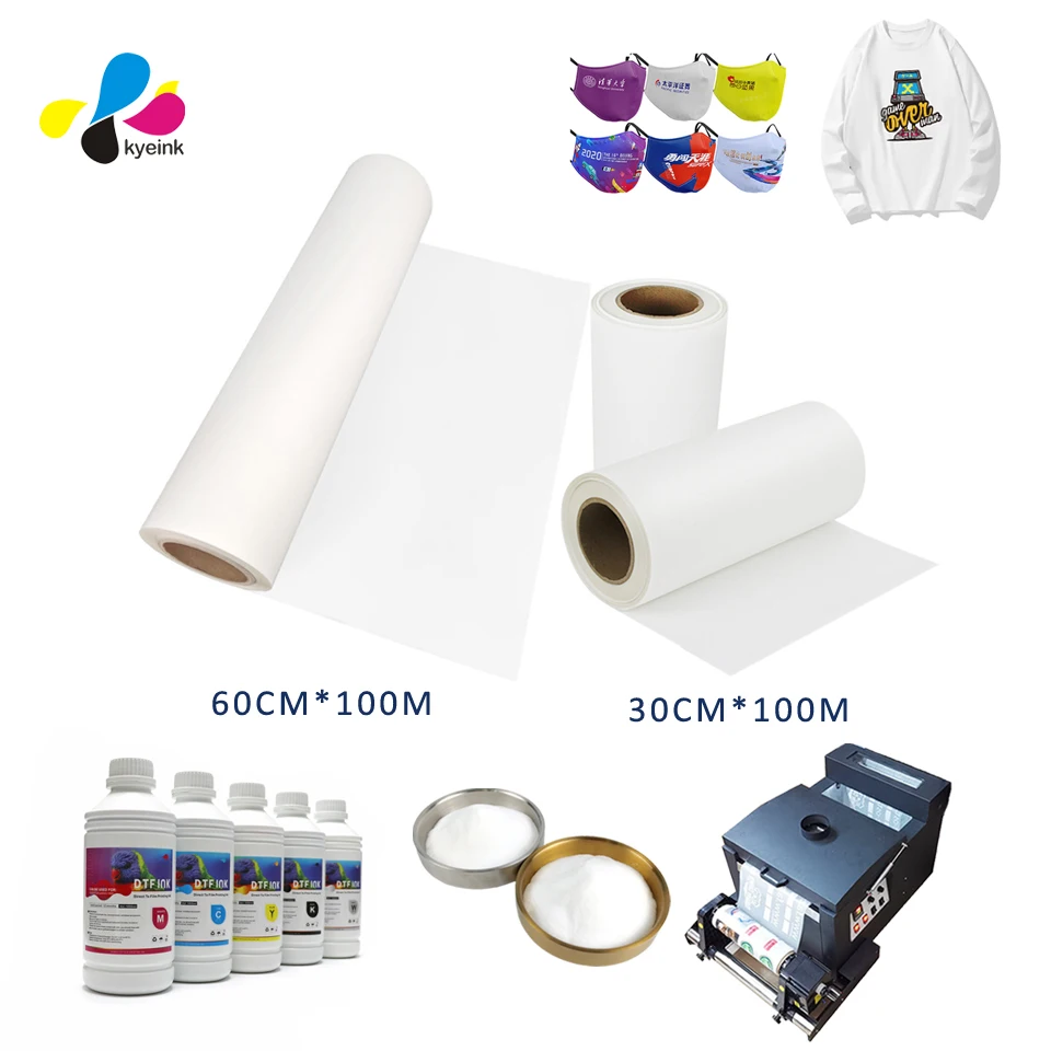 Hot Selling dtf film rolls 24 inch dtf pet film 60cm hot peel roll matt dtf film roll double sided