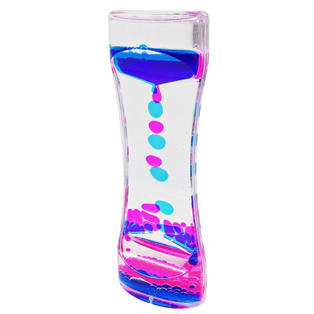 Sanlead Floating Color Mix Illusion Timer Ornament Desk Liquid Motion Visual Slim liquid Oil Acrylic Hourglass Timer Clock