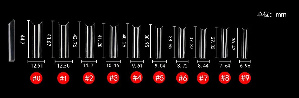 Hot sale  New popular c curve extra long xxxl square straight clear nail tips products
