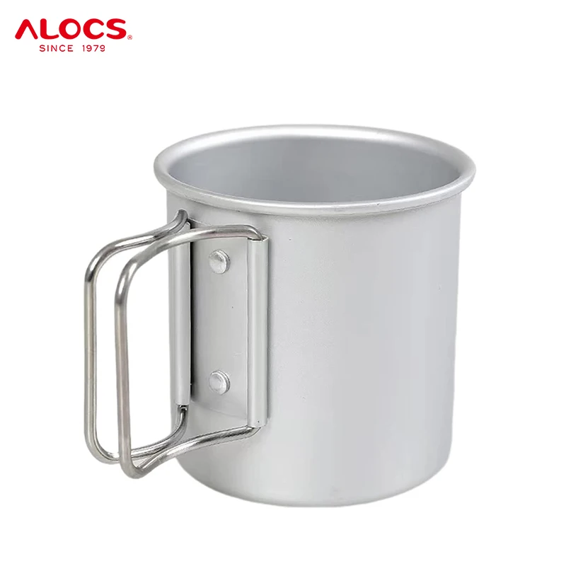 ALOCS 300ml Custom Portable Outdoor Travel Tumbler Aluminium Camping Mugs Cups for Tea Wholesale Printed Camping Coffee