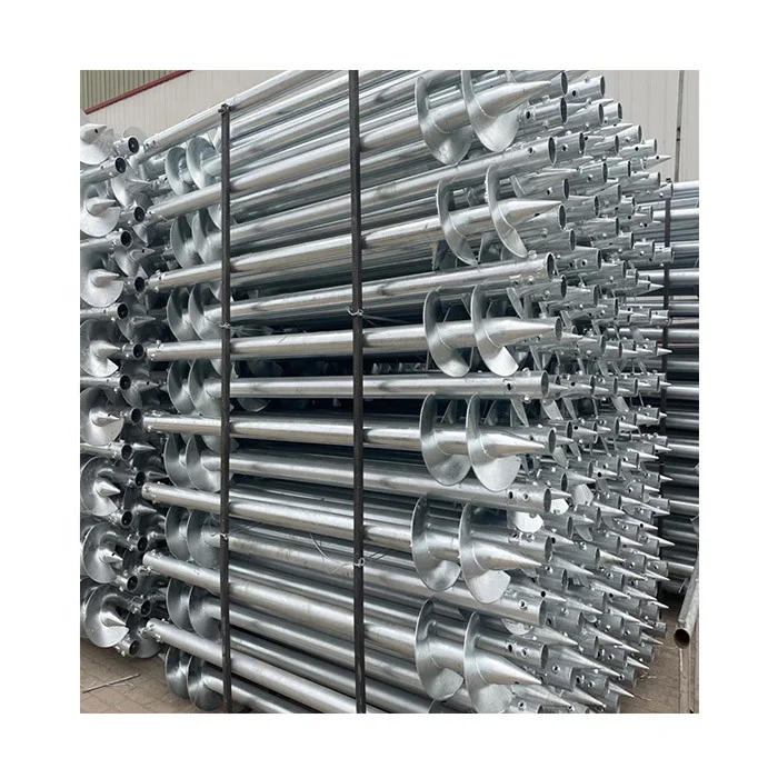 Customized hot dip galvanized screw spikes / soil concrete helix auger earth anchor / steel metal ground screw pile