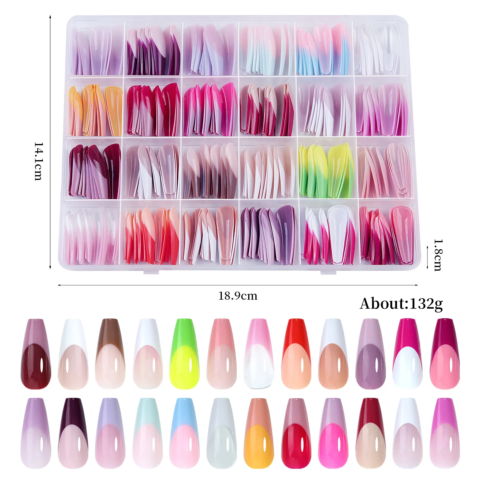 Manicure French Wearable Nails 288PCS French Traceless Wearable Nails Removable Manicure False Nails Wholesale
